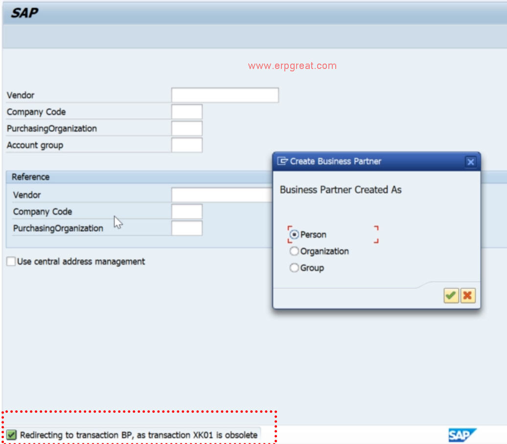 Obsolete Transaction Codes for Vendor and Customer Masters