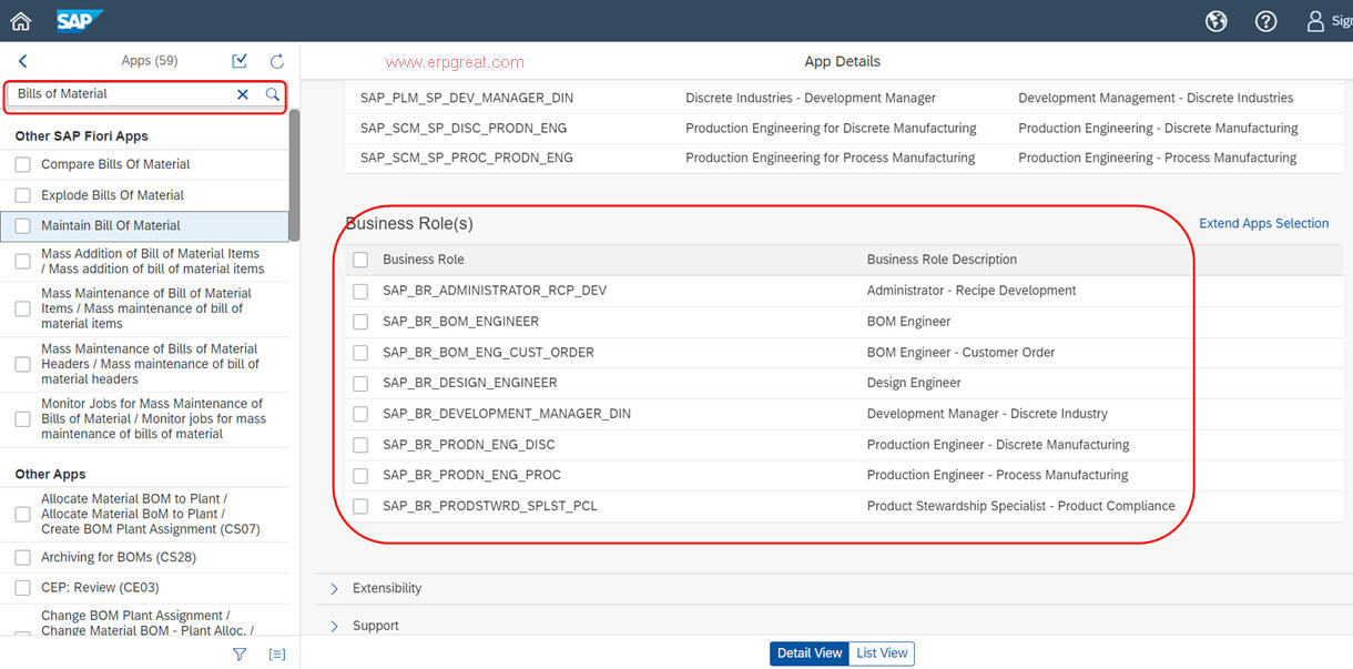 SAP Fiori Business Role