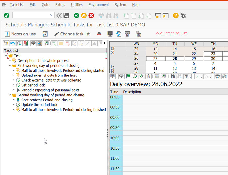 Schedule Manager Functionalities