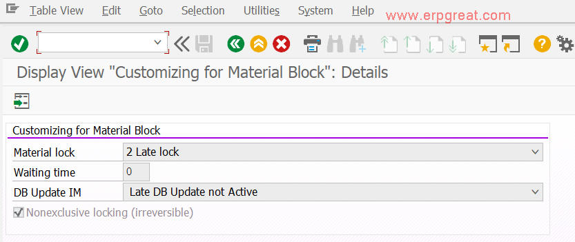 Set Material Lock for Goods Movements