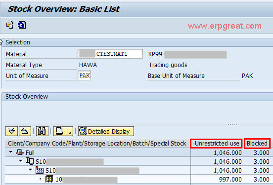 344 343 Movement Unrestricted To Blocked Stocks