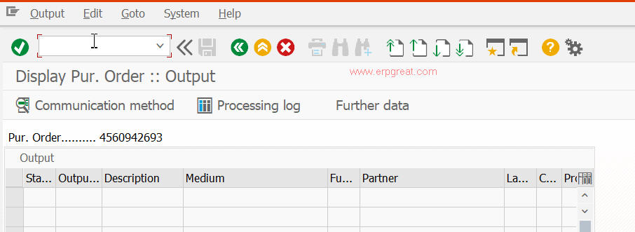 Display Purchase Order Output