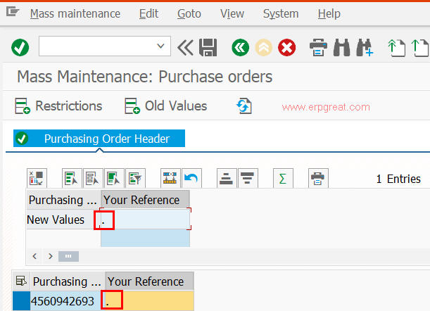 Mass Maintenance Purchase Orders