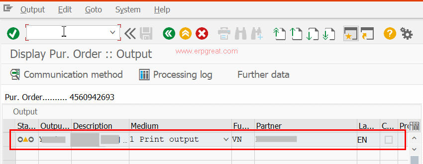 Display PO Output