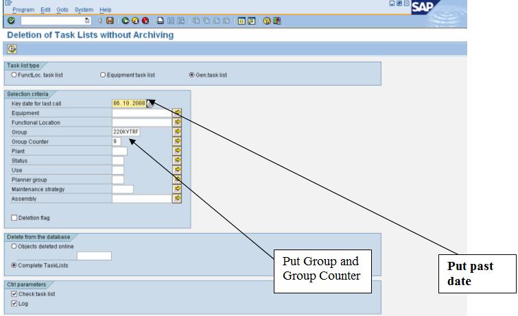 IA25 - Deletion of Task Lists without Archiving