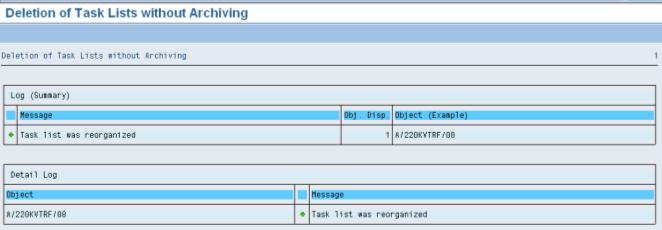 Deletion of Task Lists Message Logs