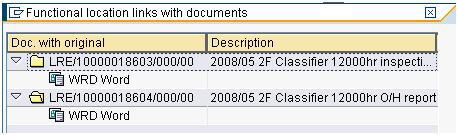 Functional Location links with documents