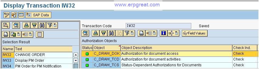 SU24 - Display Transaction IW32