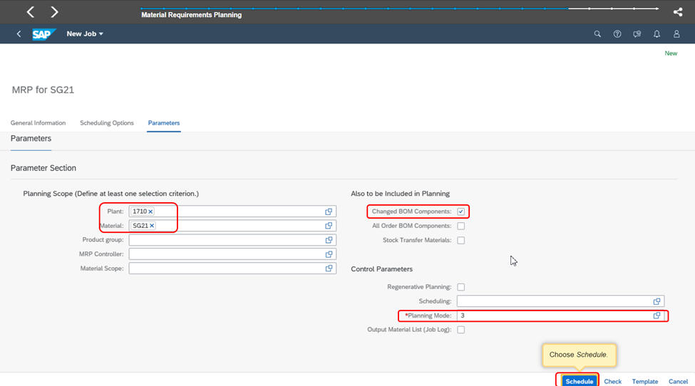 Input and Click Schedule