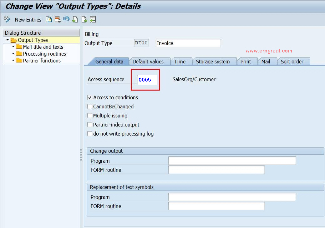 Change the Access sequence