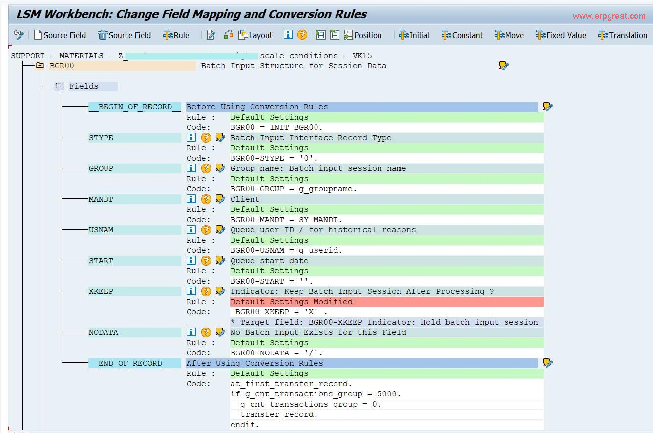 BGR00 - Batch Input Structure for Session Data