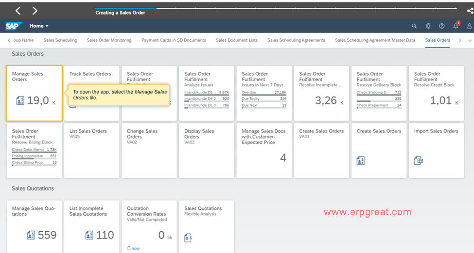 Manage Sales Orders